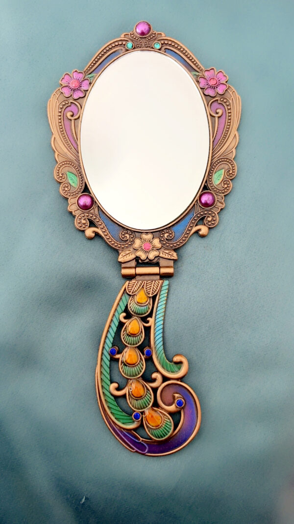 Pretty in Purple - Vintage Flamingo Metal Mirror