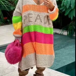 PEACE Overside Colorful Sweater
